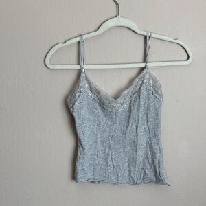 Bozzolo Light Gray Camisole with Lace Trim size small